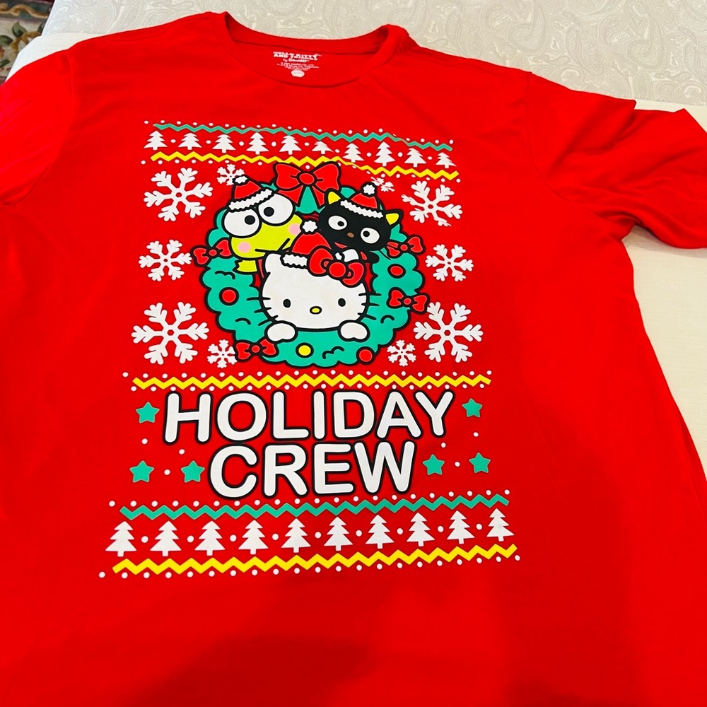 Hello Kitty Holiday Crew Red Graphic Tee - Sanrio size 2XL